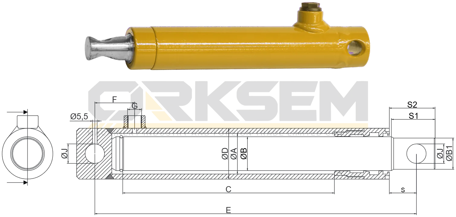Vérin hydraulique — série TH