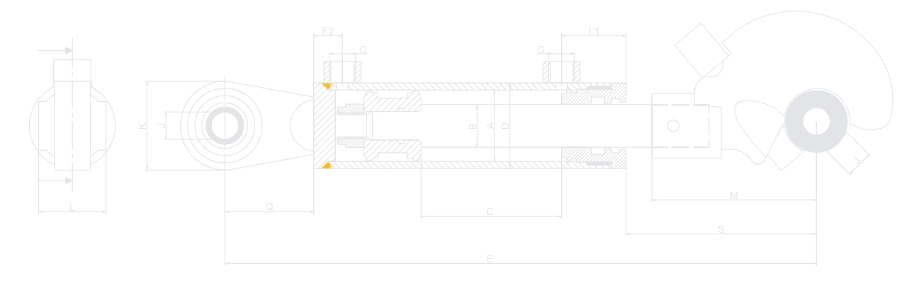 ORKSEM hydraulic cylinders — Technical drawing