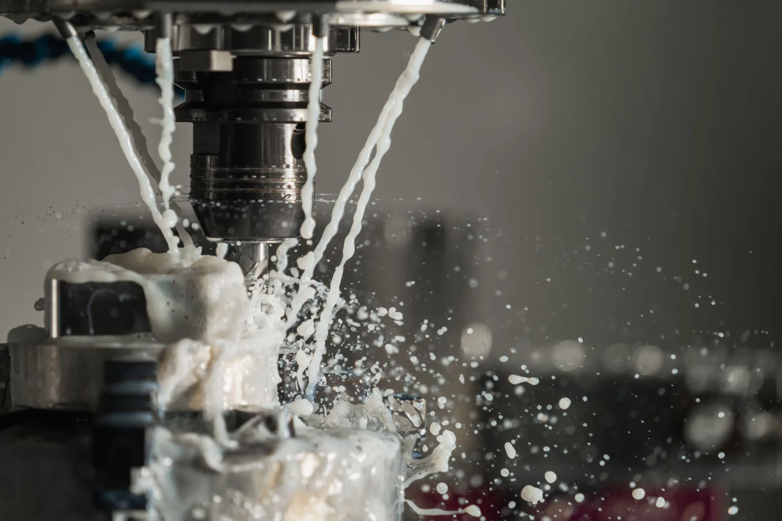 CNC machining with coolant
